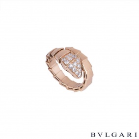 Bvlgari Rose Gold Diamond Serpenti Ring